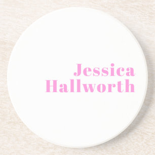 Modern Editable Business Name or First & Last Name Coaster