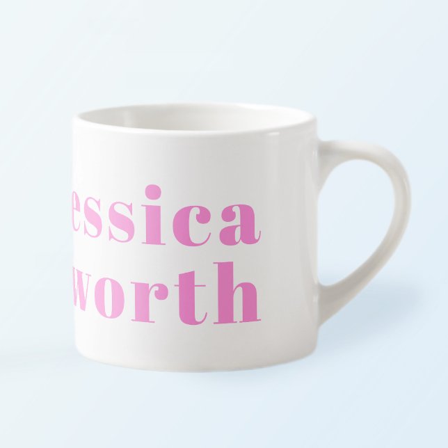 Modern Editable Business Name or First & Last Name Espresso Cup (Creator Uploaded)