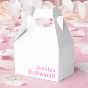 Modern Editable Business Name or First & Last Name Favour Box
