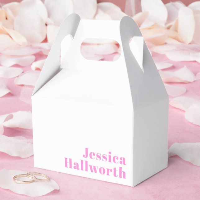 Modern Editable Business Name or First & Last Name Favour Box (Wedding)