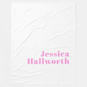Modern Editable Business Name or First & Last Name Fleece Blanket