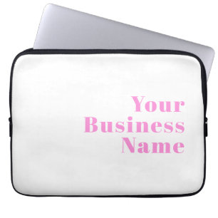 Modern Editable Business Name or First & Last Name Laptop Sleeve
