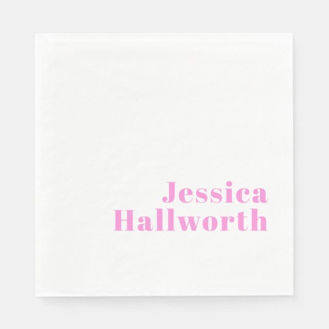 Modern Editable Business Name or First & Last Name Napkin (Front)