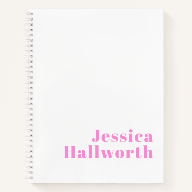 Modern Editable Business Name or First & Last Name Notebook (Front)