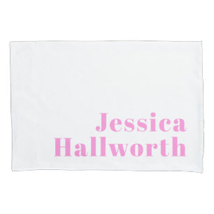 Modern Editable Business Name or First & Last Name Pillowcase