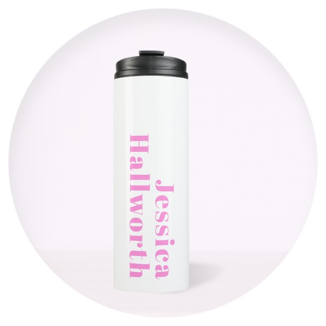 Modern Editable Business Name or First & Last Name Thermal Tumbler (Creator Uploaded)