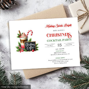 Modern editable Christmas cocktails party invite
