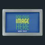 MODERN EDITABLE COBALT BLUE IMAGE TEXT TEMPLATE BELT BUCKLE<br><div class="desc">THIS IS A DESIGN FITTING FOR CUSTOMERS.YOU CAN CHANGE, RESIZE OR ADD LOGO, PHOTO, TEXT AND COLOURS THE WAY YOU WANT.THANK YOU.</div>