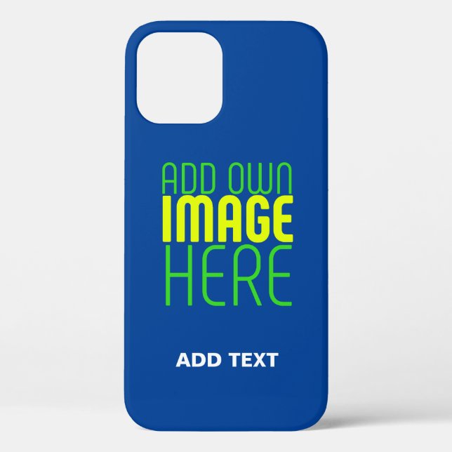 MODERN EDITABLE COBALT BLUE IMAGE TEXT TEMPLATE Case-Mate iPhone CASE (Back)