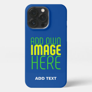 MODERN EDITABLE COBALT BLUE IMAGE TEXT TEMPLATE iPhone 13 PRO CASE
