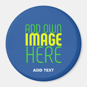 MODERN EDITABLE COBALT BLUE IMAGE TEXT TEMPLATE MAGNET