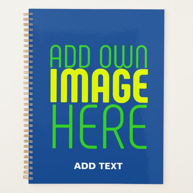 MODERN EDITABLE COBALT BLUE IMAGE TEXT TEMPLATE PLANNER (Front)