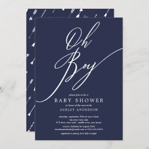 Modern Editable Colour Tribal Oh Boy Baby Shower Invitation