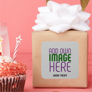 MODERN EDITABLE CUTE ASH IMAGE TEXT TEMPLATE PARTY SQUARE STICKER