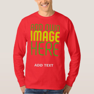 MODERN EDITABLE CUTE DEEP RED IMAGE TEXT TEMPLATE T-Shirt