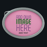 MODERN EDITABLE CUTE HOT PINK IMAGE TEXT TEMPLATE BELT BUCKLE<br><div class="desc">THIS IS A DESIGN FITTING FOR CUSTOMERS.YOU CAN CHANGE, RESIZE OR ADD LOGO, PHOTO, TEXT AND COLOURS THE WAY YOU WANT.THANK YOU.</div>