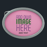 MODERN EDITABLE CUTE HOT PINK IMAGE TEXT TEMPLATE BELT BUCKLE<br><div class="desc">THIS IS A DESIGN FITTING FOR CUSTOMERS.YOU CAN CHANGE, RESIZE OR ADD LOGO, PHOTO, TEXT AND COLOURS THE WAY YOU WANT.THANK YOU.</div>