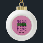 MODERN EDITABLE CUTE HOT PINK IMAGE TEXT TEMPLATE CERAMIC BALL CHRISTMAS ORNAMENT<br><div class="desc">THIS IS A DESIGN FITTING FOR CUSTOMERS.YOU CAN CHANGE, RESIZE OR ADD LOGO, PHOTO, TEXT AND COLOURS THE WAY YOU WANT.THANK YOU.</div>