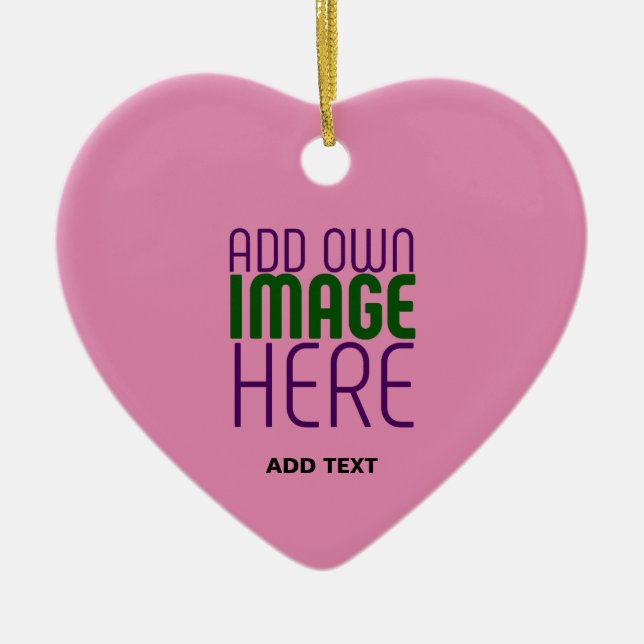  MODERN EDITABLE CUTE HOT PINK IMAGE TEXT TEMPLATE CERAMIC ORNAMENT (Front)