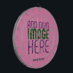 MODERN EDITABLE CUTE HOT PINK IMAGE TEXT TEMPLATE DARTBOARD<br><div class="desc">THIS IS A DESIGN FITTING FOR CUSTOMERS.YOU CAN CHANGE, RESIZE OR ADD LOGO, PHOTO, TEXT AND COLOURS THE WAY YOU WANT.THANK YOU.</div>