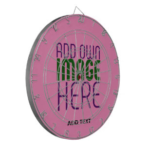 MODERN EDITABLE CUTE HOT PINK IMAGE TEXT TEMPLATE DARTBOARD