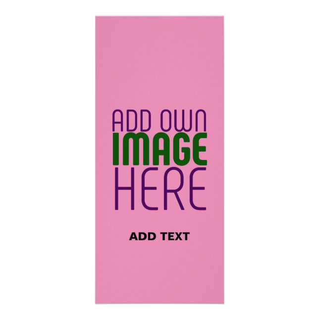 MODERN EDITABLE CUTE HOT PINK IMAGE TEXT TEMPLATE RACK CARD (Front)