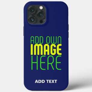 MODERN EDITABLE CUTE NAVY BLUE IMAGE TEXT TEMPLATE iPhone 13 PRO MAX CASE