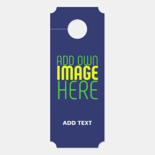 MODERN EDITABLE CUTE NAVY BLUE IMAGE TEXT TEMPLATE DOOR HANGER