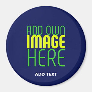 MODERN EDITABLE CUTE NAVY BLUE IMAGE TEXT TEMPLATE MAGNET