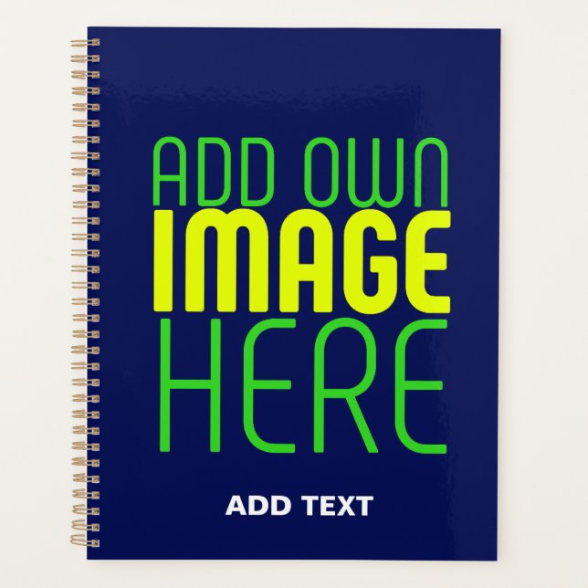 MODERN EDITABLE CUTE NAVY BLUE IMAGE TEXT TEMPLATE PLANNER (Front)