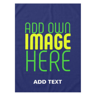 MODERN EDITABLE CUTE NAVY BLUE IMAGE TEXT TEMPLATE TABLECLOTH