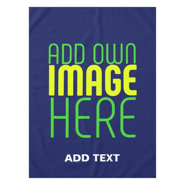 MODERN EDITABLE CUTE NAVY BLUE IMAGE TEXT TEMPLATE TABLECLOTH (Front)