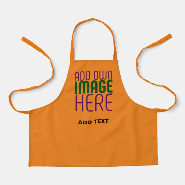 MODERN EDITABLE DARK ORANGE IMAGE TEXT TEMPLATE APRON (Front)