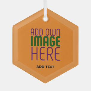 MODERN EDITABLE DARK ORANGE IMAGE TEXT TEMPLATE GLASS TREE DECORATION