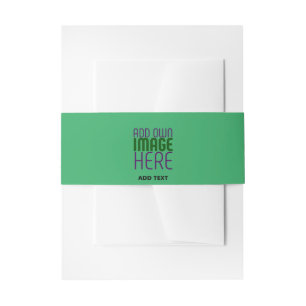 MODERN EDITABLE EMERALD GREEN IMAGE TEXT TEMPLATE INVITATION BELLY BAND