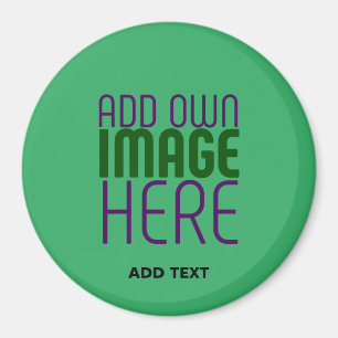 MODERN EDITABLE EMERALD GREEN IMAGE TEXT TEMPLATE MAGNET