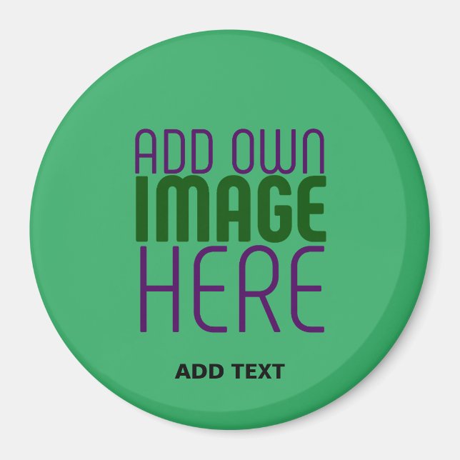 MODERN EDITABLE EMERALD GREEN IMAGE TEXT TEMPLATE MAGNET (Front)