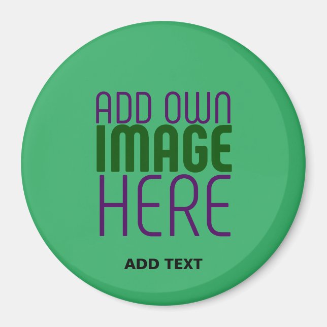 MODERN EDITABLE EMERALD GREEN IMAGE TEXT TEMPLATE MAGNET (Front)
