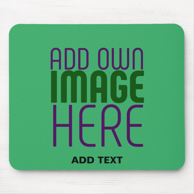 MODERN EDITABLE EMERALD GREEN IMAGE TEXT TEMPLATE MOUSE PAD (Front)