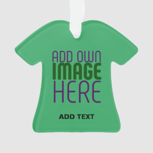 MODERN EDITABLE EMERALD GREEN IMAGE TEXT TEMPLATE ORNAMENT
