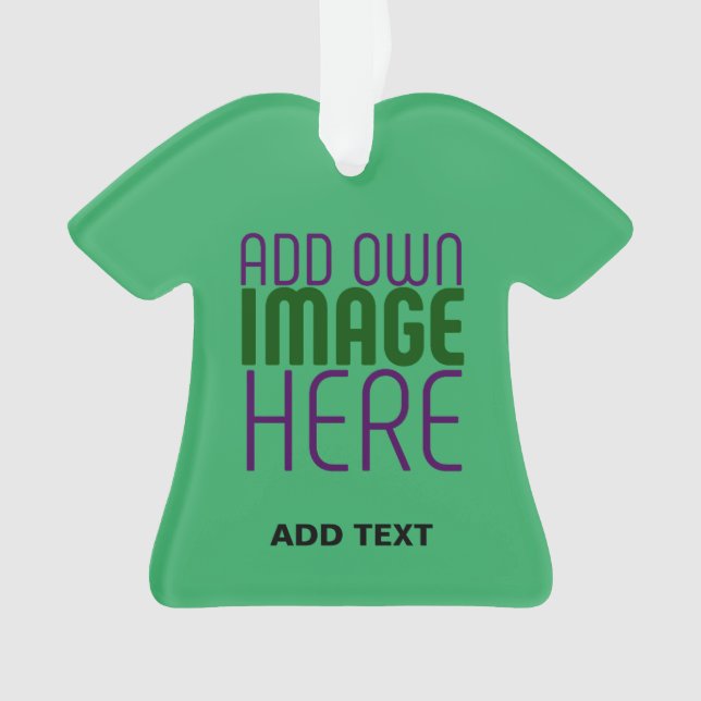 MODERN EDITABLE EMERALD GREEN IMAGE TEXT TEMPLATE ORNAMENT (Front)