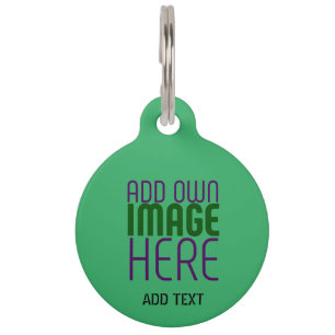 MODERN EDITABLE EMERALD GREEN IMAGE TEXT TEMPLATE PET TAG