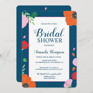 Modern Editable Floral Bridal shower Invitation