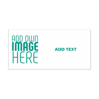 MODERN EDITABLE IMAGE TEXT TEMPLATE TEAL GREEN SELF-INKING STAMP