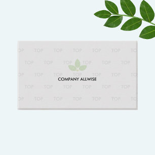 Modern Editable Laurel Logo on Light Grey Business Card