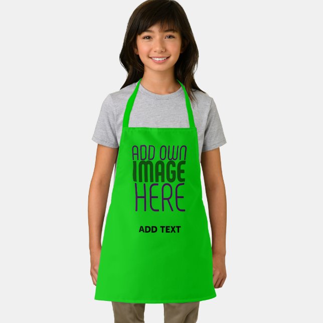 MODERN EDITABLE LIME GREEN IMAGE TEXT TEMPLATE APRON (Insitu)