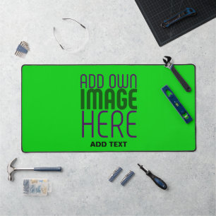 MODERN EDITABLE LIME GREEN IMAGE TEXT TEMPLATE DESK MAT