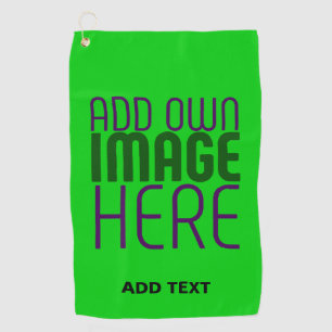 MODERN EDITABLE LIME GREEN IMAGE TEXT TEMPLATE GOLF TOWEL