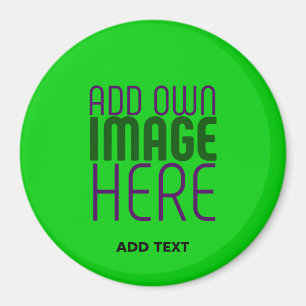 MODERN EDITABLE LIME GREEN IMAGE TEXT TEMPLATE MAGNET