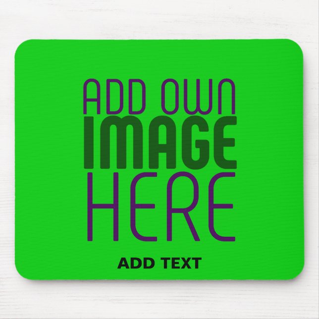 MODERN EDITABLE LIME GREEN IMAGE TEXT TEMPLATE MOUSE PAD (Front)